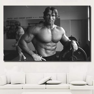 Arnold Schwarzenegger Motivational Canvas, Arnold Poster, Inspirational Quote Canvas, Gym Poster, BodyBuilding Wall Art, Man Cave Decoration