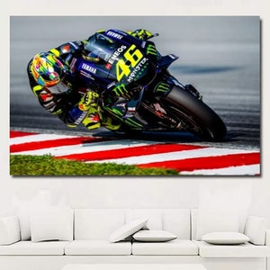 Valentino Rossi Poster,Valentino Rossi Canvas Wall Art,Moto GP Superbike Prints,Rossi Print Art,Kids Gift,Man Cave Decor,Motorbike Print Art