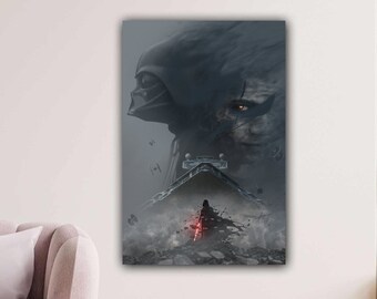 Darth Vader Poster Kylo Ren Poster Star Wars Movie Poster Kylo Ren Canvas Print Kylo Ren Wall Art Kids Wall Art Man Cave Decor Ready to Hang