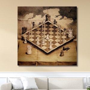 Escher Chess Print: Circle Limit Abstract Canvas Art