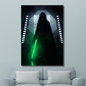 Luke Skywalker Vader Ready To Hang Canvas, Luke Skywalker Canvas Wall Art, Darth Vader-poster, Midnight Starwars Print Art, Clone Wars-poster