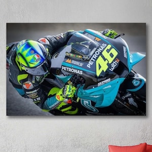 Valentino Rossi Print,Valentino Rossi Canvas Wall Art,Moto GP Superbike Prints,Rossi Print Art,Kids Gift,Man Cave Decor,Motorbike Print Art