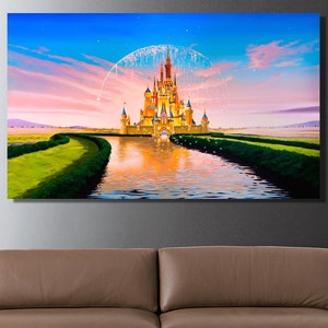 Cinderella Castle Print,Disney Home Decor,Cinderella Canvas Wall Art,Disney Wall Art Canvas,Disneyland Canvas,Kids Room Decor,Gift for Girl