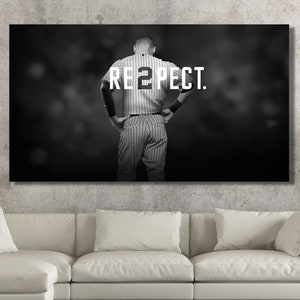 Derek Jeter Canvas New York Yankees Crowd Canvas Unique Design Wall Art Print Hand Made, Derek Jeter Poster, Ready to Hang