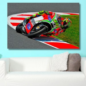 Valentino Rossi Poster,Moto GP Superbike Prints,Valentino Rossi Canvas WALL ART,Rossi Print Art,Kids Gift,Man Cave Decor,Motorbike Print Art