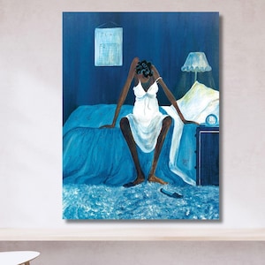 Annie Lee Blue Monday Canvas Wall Art Quality Print, Annie Lee Poster Canvas Home Decor, Black Woman Wall Art Ready to Hang Canvas Wall Art