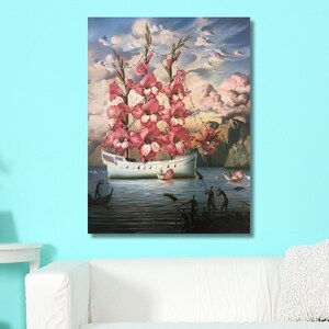 Vladimir Kush Print Poster, Reproduction Canvas Home Decor, Vladimir Kush Painting, Surreal Canvas Painting, Ready to Hang Framed Canvas Art