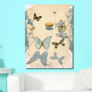 Venus Butterfly by Salvador Dali Print Canvas,Salvador Dali Flower Reproduction,Salvador Dali Wildflower Print Surrealism Art,Ready To Hang