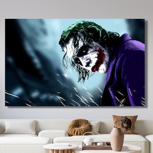 Joker Canvas Print,Joker Print on Canvas,Joker Poster,Comic Print Art,Joker Poster,Home Decor,Living Room Decor,Ready To Hang