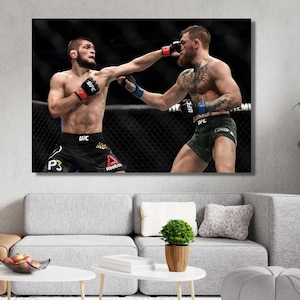 Ufc Khabib vs Mcgregor Poster Wall Art,Conor McGregor Poster,Legend Boxing Print,McGregor Print Art,Man Cave Decor,Mixed Martial Art