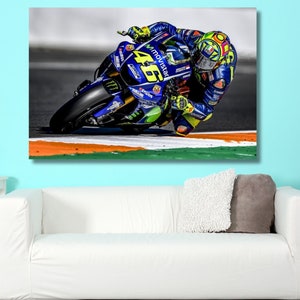 Valentino Rossi Poster Canvas,Moto GP Superbike Prints,Valentino Rossi WALL ART,Rossi Print Art,Kids Gift,Man Cave Decor,Motorbike Print Art
