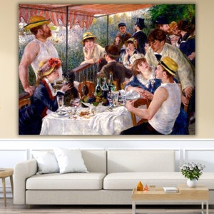 Luncheon of the Boating Party by Pierre-Auguste Renoir Print on Canvas , Floating Frame Option, Modern Wall Art, Extra Large Canvas Wall Art