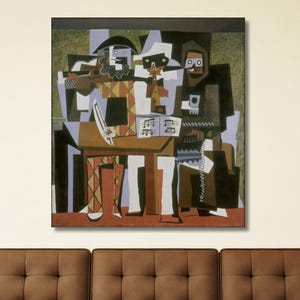 Pablo Picasso Three Musicians Ready to Hang Canvas,Picasso Giclee Print Reproduction Painting ,Large Size Canvas Paper Print Wall Art Poster
