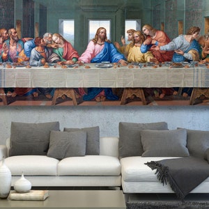 The Last Supper Leonardo Da Vinci Canvas Famous Art Classical Wall Art Last Dinner Wall Art Da Vinci Print Da Vinci Painting Vintage Print