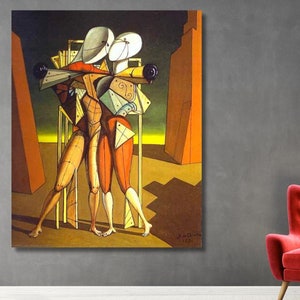 Giorgio De Chirico Canvas Hector and Andromache by Giorgio De Chirico Canvas Wall Art Cubism Poster Home Decoration Print READY to Hang