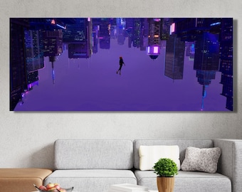 Spider-Man Across the Spider-Verse Wall Art Canvas - Spider-Man Across the Spider-Verse Poster -Miles Morales Wall Hanging - Kids Room Decor