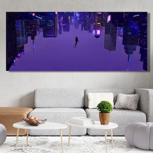 Spider-Man Across The Spider-Verse Wall Art Canvas,Spider-Man Across The Spider-Verse Poster, Miles Morales Wall Hanging, Kids Room Decor