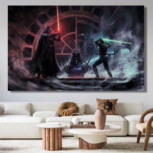 Darth Vader Leinwanddruck Kunst, Clone Wars, Darth Vader Kunst, Starwars Poster Leinwand Wandkunst, Darth Vader, Luke Skywalker, Obi Wan Kenobi Plakatkunst