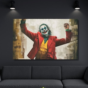 Joker Print Canvas,Joker Canvas Wall Art,Joker Poster,Comic Print Art,Joker Poster,Home Decor,Living Room Decor,Ready To Hang