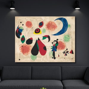 Joan Miro Print, Surrealism Wall Art,Joan Miro Wall Art,Joan Miro Painting , Joan Miro Canvas Wall Art,Exhibition Wall Decor , Ready to Hang