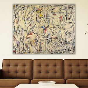 Willem de Kooning Ready to Hang CANVAS Poster Print, Willem de Kooning Wall Art,Abstract Expressionism Art,Willem de Kooning Canvas Wall Art