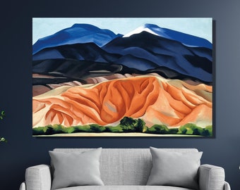 Georgia OKeeffe Black Mesa New Mexico Out Back of Maries Giclée Wall Art Reproduction Painting Large Size Canvas Paper Wall Art Poster