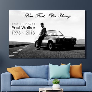 Tela de arte de parede de Paul Walker, série de filmes, tela de Paul Walker, tela de filme, arte de parede, tela emoldurada, arte de parede, decoração de parede