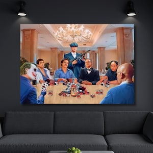 Famous Gangsters CANVAS ART,Gangsters Poker Playing Print,Home Decor,Office Decor,Man Cave Art Decor,Movie Poster,Gangsters Poster Wall Art