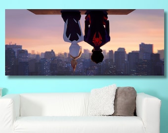 Spider-Man Across the Spider-Verse Canvas Wall Art Spider-Man Across the Spider-Verse Poster Miles Morales Wall Hanging Kids Room Decor
