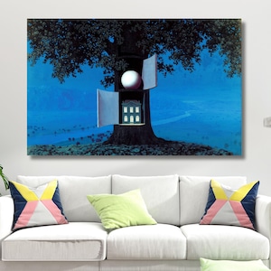 Rene Magritte Ready To Hang Canvas, Rene Magritte Painting, Rene Magritte Canvas Wall Art, Reproduction Print Wall Art,Modern Wall Art Decor