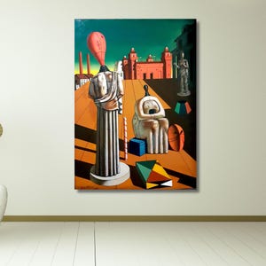 Giorgio De Chiricos The Disquieting Muses Ready-to-Hang Canvas Print Wall Art Giorgio De Chirico Poster Cubism Poster Home Decoration Print