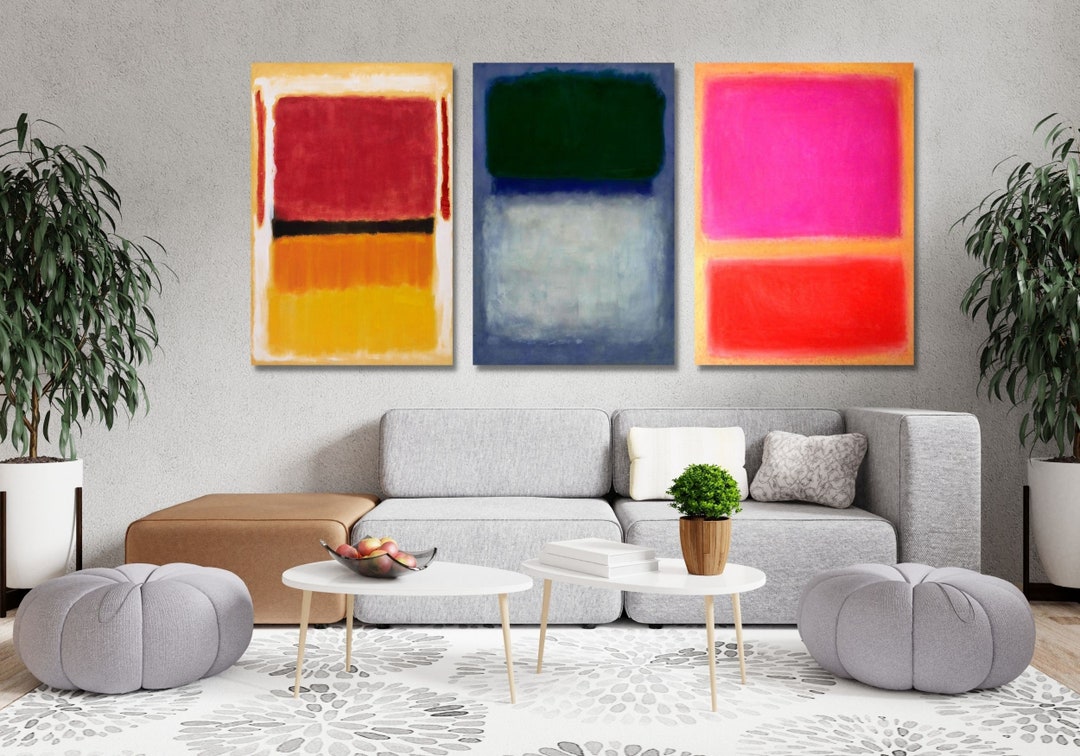 Scottish Modern Rothko Set of 3 Mark Rothko Canvas,reproduction Wall Art Rothko Museum Print ...
