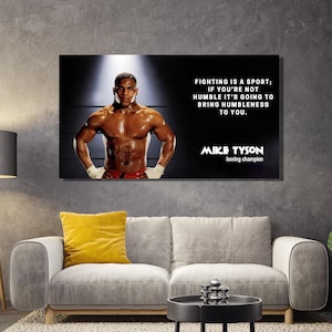 Impresión en lienzo de Mike Tyson, listo para colgar, arte de pared de Mike Tyson, lienzo de boxeo, decoración del hogar, decoración de pared de gimnasio, póster de boxeo, lienzo de gimnasio