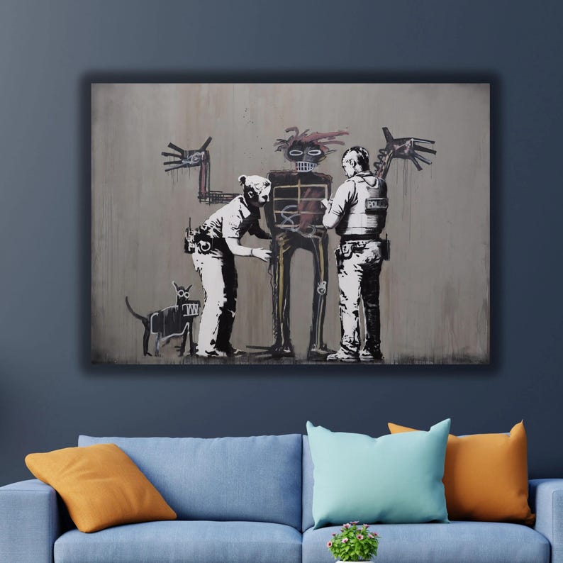 Banksy Police and Banksy Robot Graffiti Canvas Ready to Hang Wallart ...