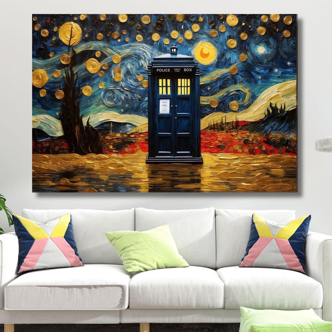 Doctor Who TARDIS Box Paris Art Painting Canvas Doctor Who TARDIS ...
