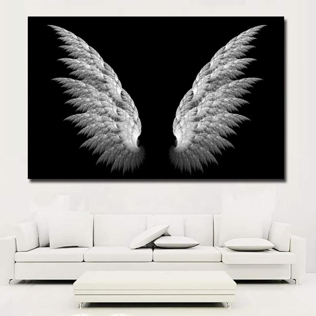 Angel Wings Wall Art, Wings Canvas Wall Art, Large Canvas Print Wall