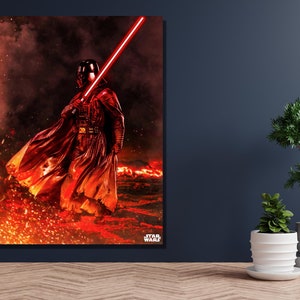 Stampa su tela di Kylo Ren, Kylo Ren Wall Art, Poster di Darth Vader, Poster di Kylo Ren, Poster del film di Star Wars, Arte murale per bambini, Decorazione per caverna dell&#39;uomo, Pronta da appendere
