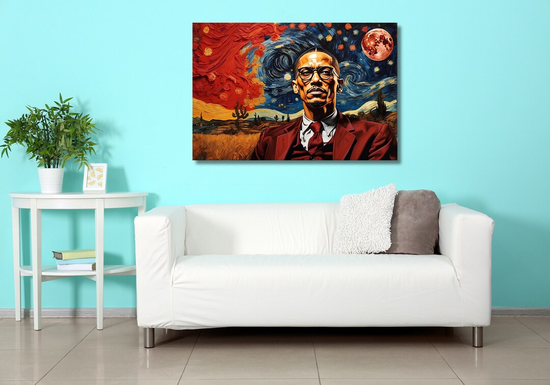 Malcolm X WALL Art,malcolm X Canvas Art,malcolm X Canvas Print Art,man