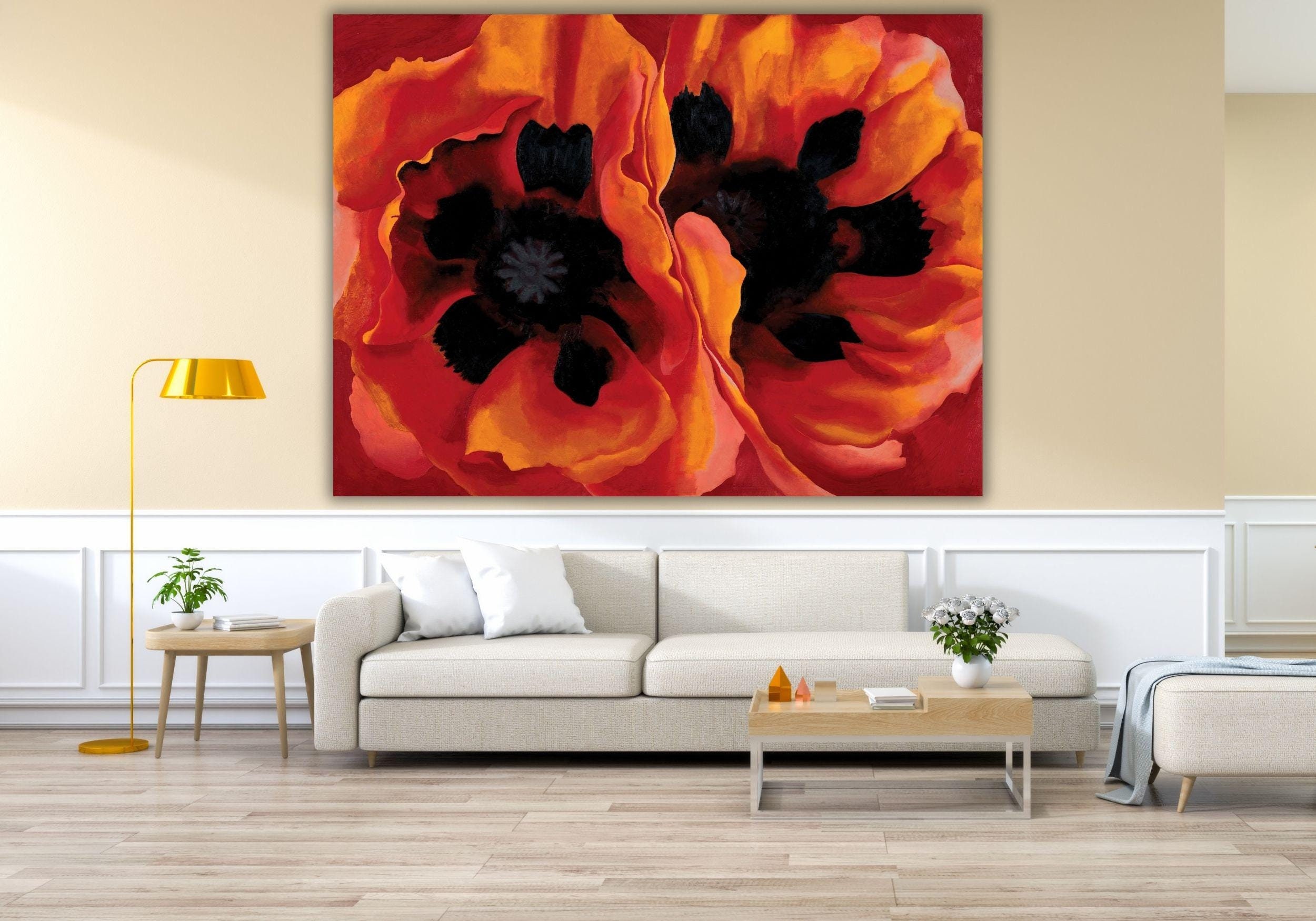 ジョージア・オキーフ作「オリエンタルポピー」1928年、すぐに掛け