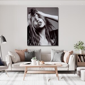 Kate Moss Canvas Ready-to-Hang Wall Art Kate Moss Poster Fashion Art Print Life is a Joke Fashion Poster Fashion Wall Art Oversized Wall Art