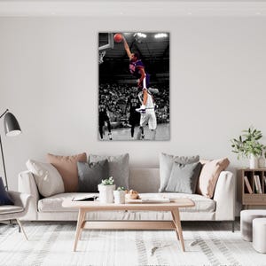 Vince Carter Dunk pronto da appendere su tela, NBA, Vince Carter Poster, USA, Dream Team, Raptors, Stampa Poster, Poster Sportivo, Stampa di Alta Qualità