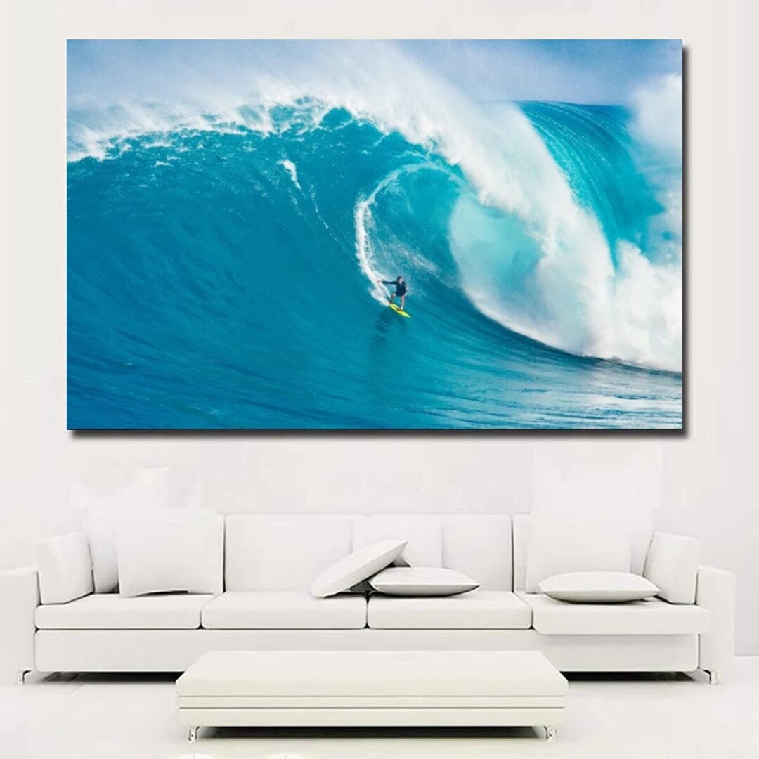 Nice Wave Canvas Wall Art Wave Poster Print,beautiful Blue Sea Ocean
