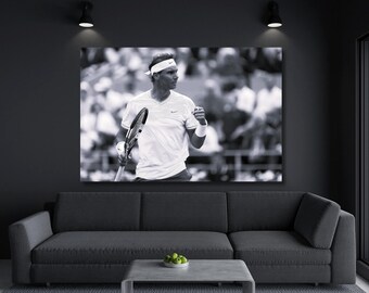 Rafael Nadal Print Canvas Rafael Nadal Poster Sports Room Art Motivational Art Gift for Tennis Player Tennis Wall Art Decor Tennis Print