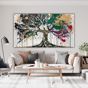 Tree of Life by Jackson Pollock Canvas, Abstract Canvas Wall Art, Poster Print, Painting, Jackson Pollock Extra Large Ready to Hang Wall Art