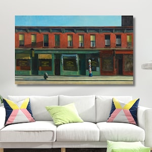 Early Sunday Morning Edward Hopper Ready to Hang Canvas Print Reproduction Hopper Painting Canvas Art, Edward Hopper Wall Art,Exhibition Art