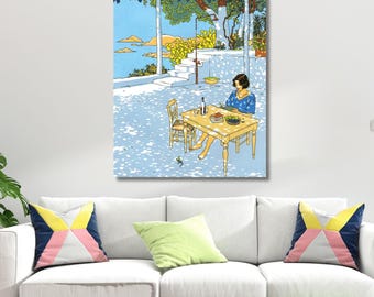 Vittorio Giardino Ready-to-Hang Canvas Wall Art Summer by Vittorio Giardino Quality Print Summer Painting Gift Home Decor Art Summer Art
