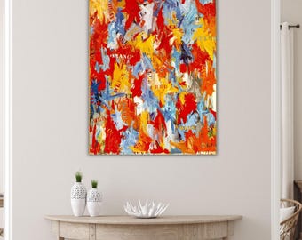Jasper Johns Map Ready to Hang Canvas Print Art, Jasper Johns