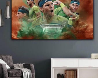Rafael Nadal Print Canvas Motivation Art Rafael Nadal Poster Sports Room Art Gift for Tennis Player Tennis Wall Art Decor Tennis Print