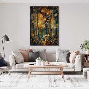 Gustav Klimt Kunst inspiriert magischen Wald Gustav Klimt Leinwand, Blumengarten, Gustav Klimt Poster Klimt Ausstellungsplakat, Gustav Klimt Gemälde