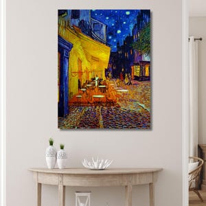 Nacht Terrasse Von Van Gogh Druck,Café Wandkunst,Café Dekor,Van Gogh Druck,Van Gogh Poster,Leinwand Malerei,Café Geschenk,Café Terrasse,Van gogh Cafe